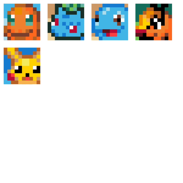 Pokemon 10 x 10 – Pokemon Pärlplatta Mönster