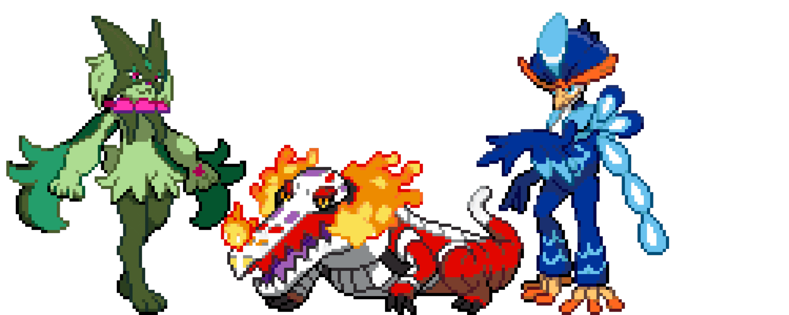 Pärlplatta mönster för Pokémon Iniciales Evolucionados 9º Generación