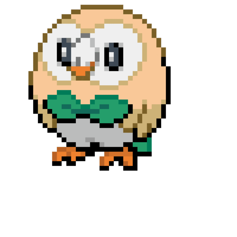 rowlet – Pokemon Pärlplatta Mönster