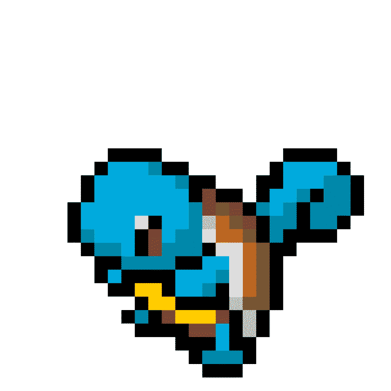 Squirtle – Pokemon Pärlplatta Mönster
