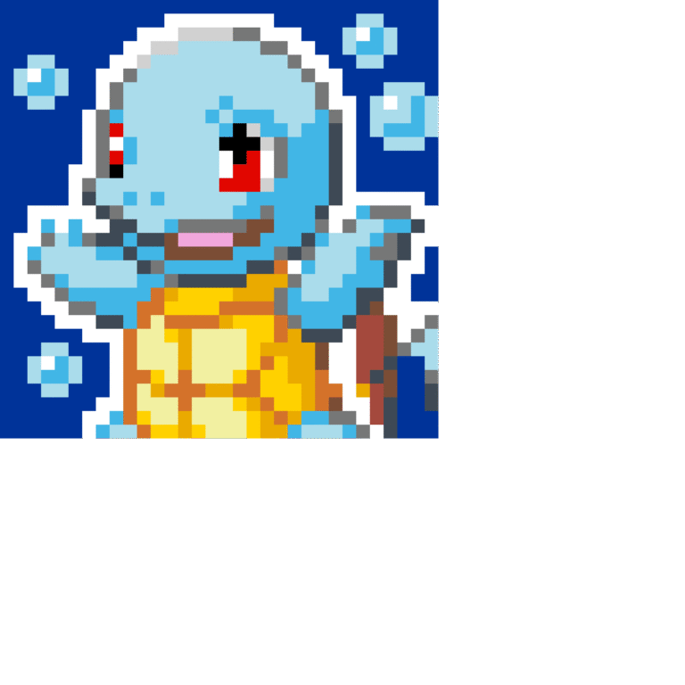 Squirtle – Pokemon Pärlplatta Mönster