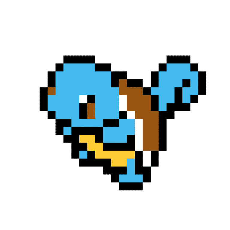 Squirtle – Pokemon Pärlplatta Mönster