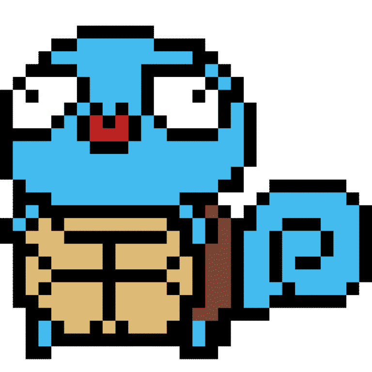 Squirtle retrasao – Pokemon Pärlplatta Mönster
