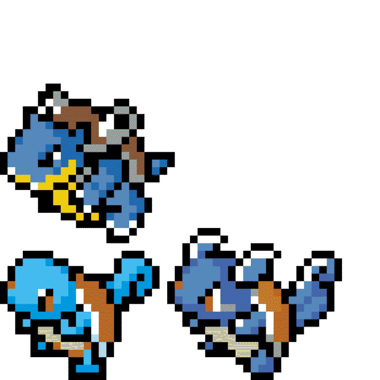Squirtle, Wartortle och Blastoise – Pokemon Pärlplatta Mönster