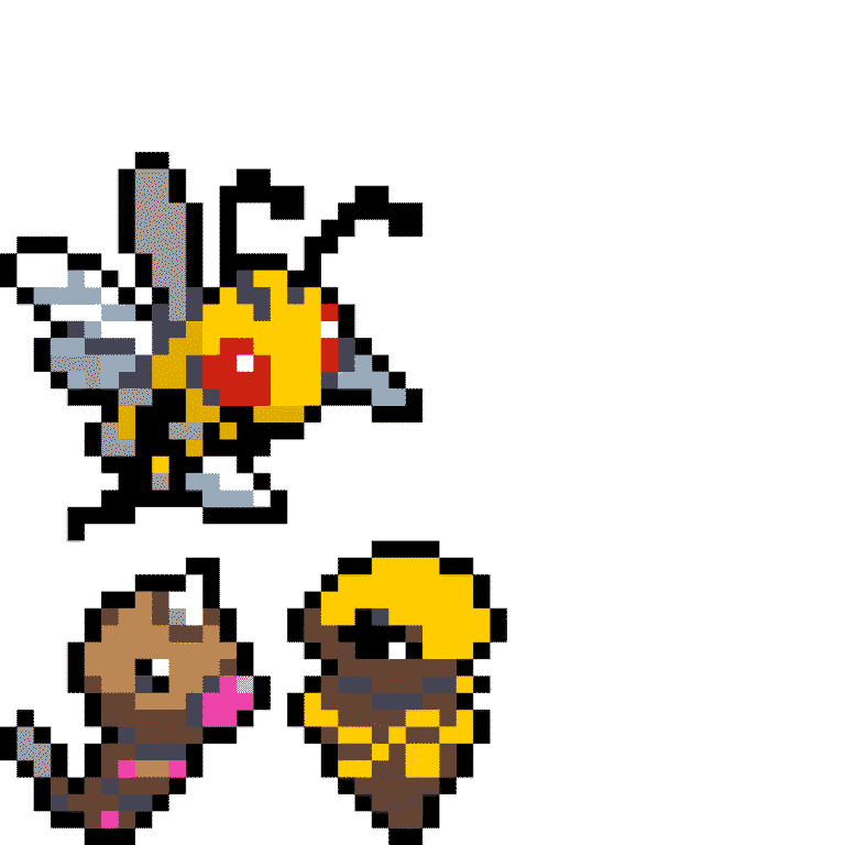 weedle och dess evo v2 – Pokemon Pärlplatta Mönster