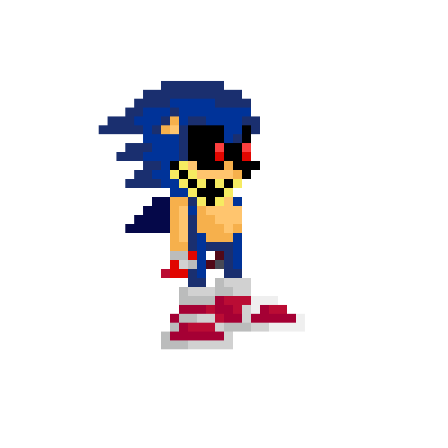 Pärlplatta mönster för sonic.exe pixel art