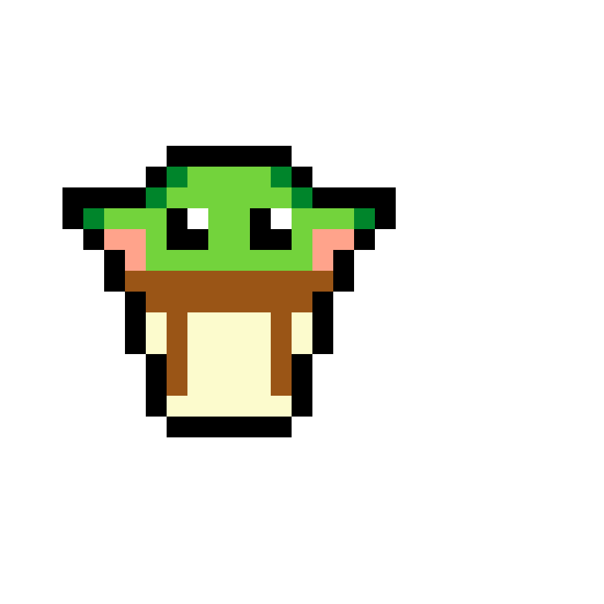 Pärlplatta mönster för Grogu (Baby Yoda)