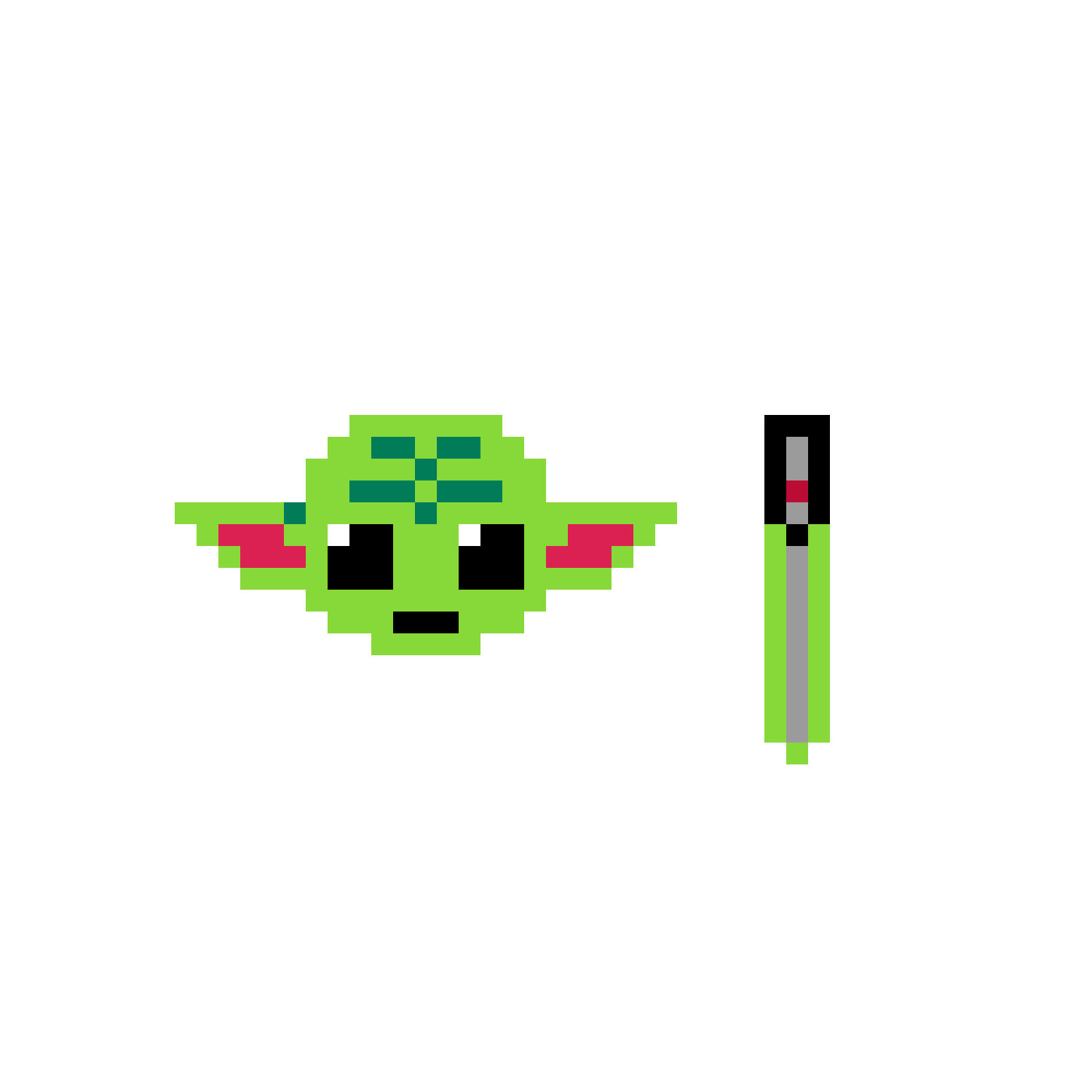 Pärlplatta mönster för Yoda huvud