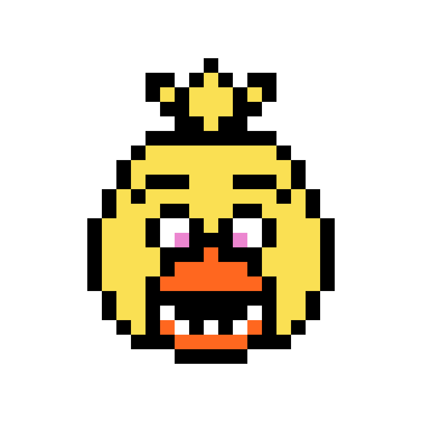 Pärlplatta mönster för Chicas head - Five Nights at Freddys
