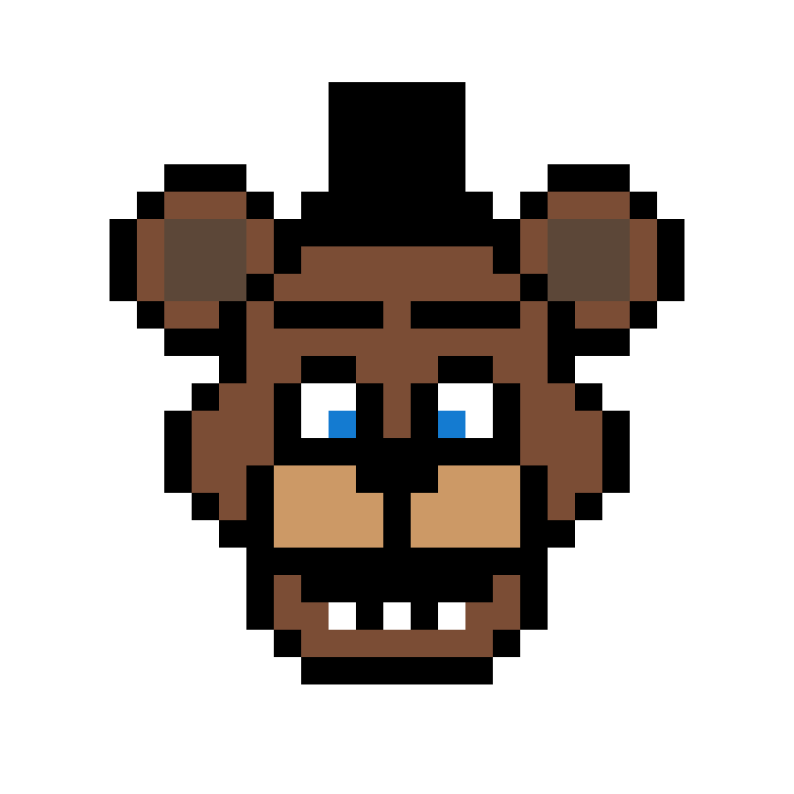 Pärlplatta mönster för Freddys head - Five Nights at Freddys