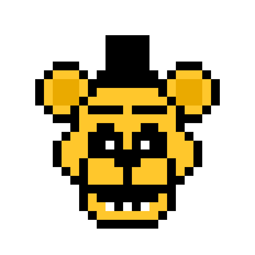 Pärlplatta mönster för Golden Freddys head - Five Nights at Freddys