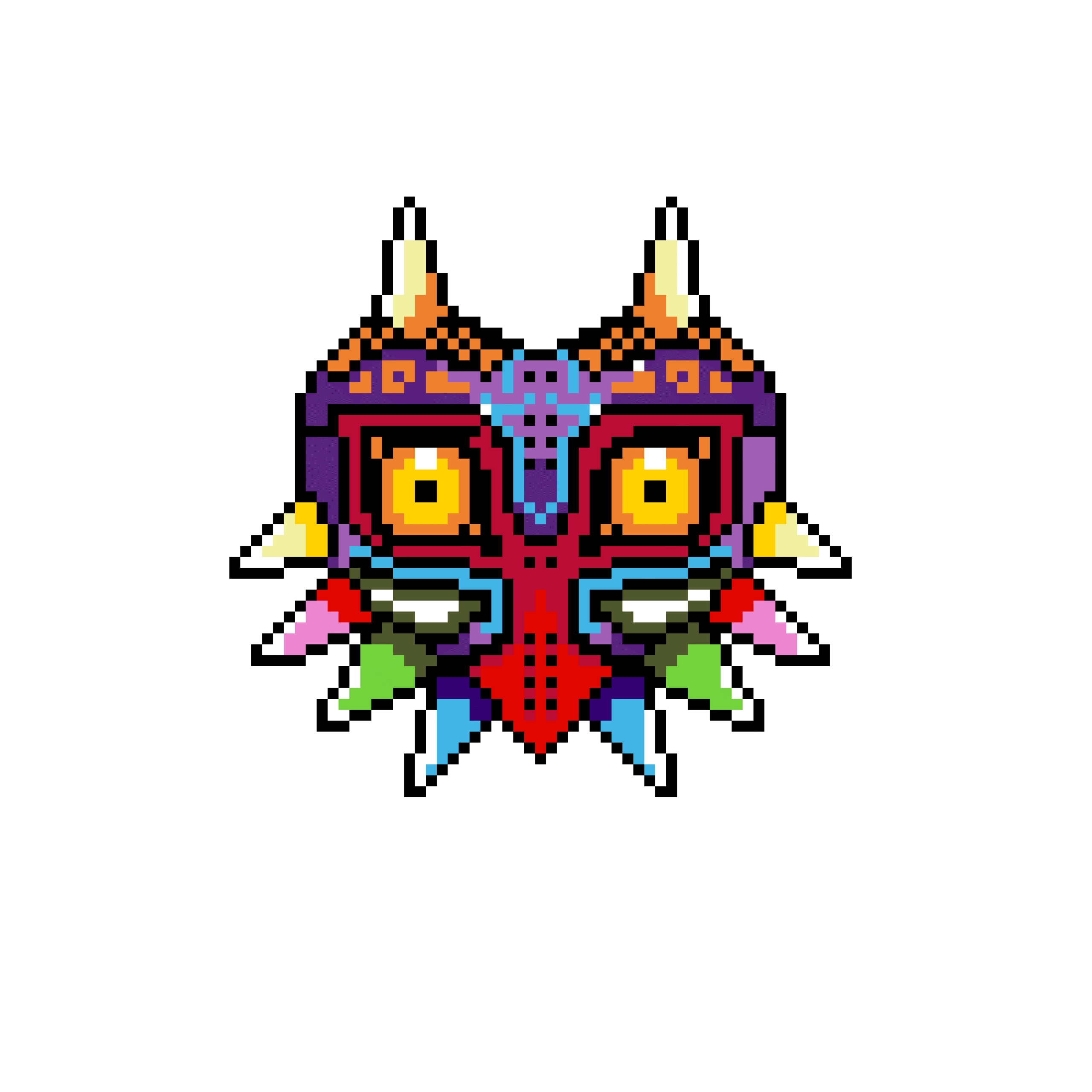 Pärlplatta mönster för Majoras mask. Legend of zelda.